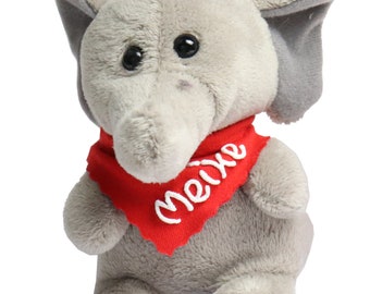 Screen cleaner elephant grey with name on the scarf - Bottom made of microfiber - Personalized gift idea with desired name