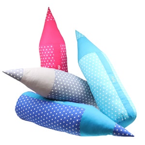 Neck Roll Pillow Star Pen with Name or Saying incl. Ticking - Personalized Pillow Cover with Wish Inscription - Back to School Gift