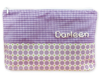 Bolsa de aseo Madeira 21 x 16 cm púrpura con nombre neceser bolsa de lavado bolsa cosmética bolsa de maquillaje bolsa cosmética bolsa personalizada