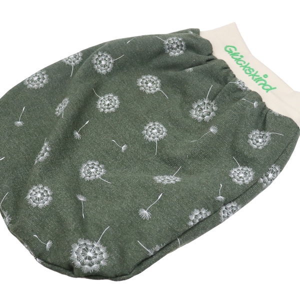 Romper bag dandelion olive green with name for babies and toddlers in various. Sizes - Baby Sleeping Bag Puckbag Sleeping Bag Summer Sleeping Bag