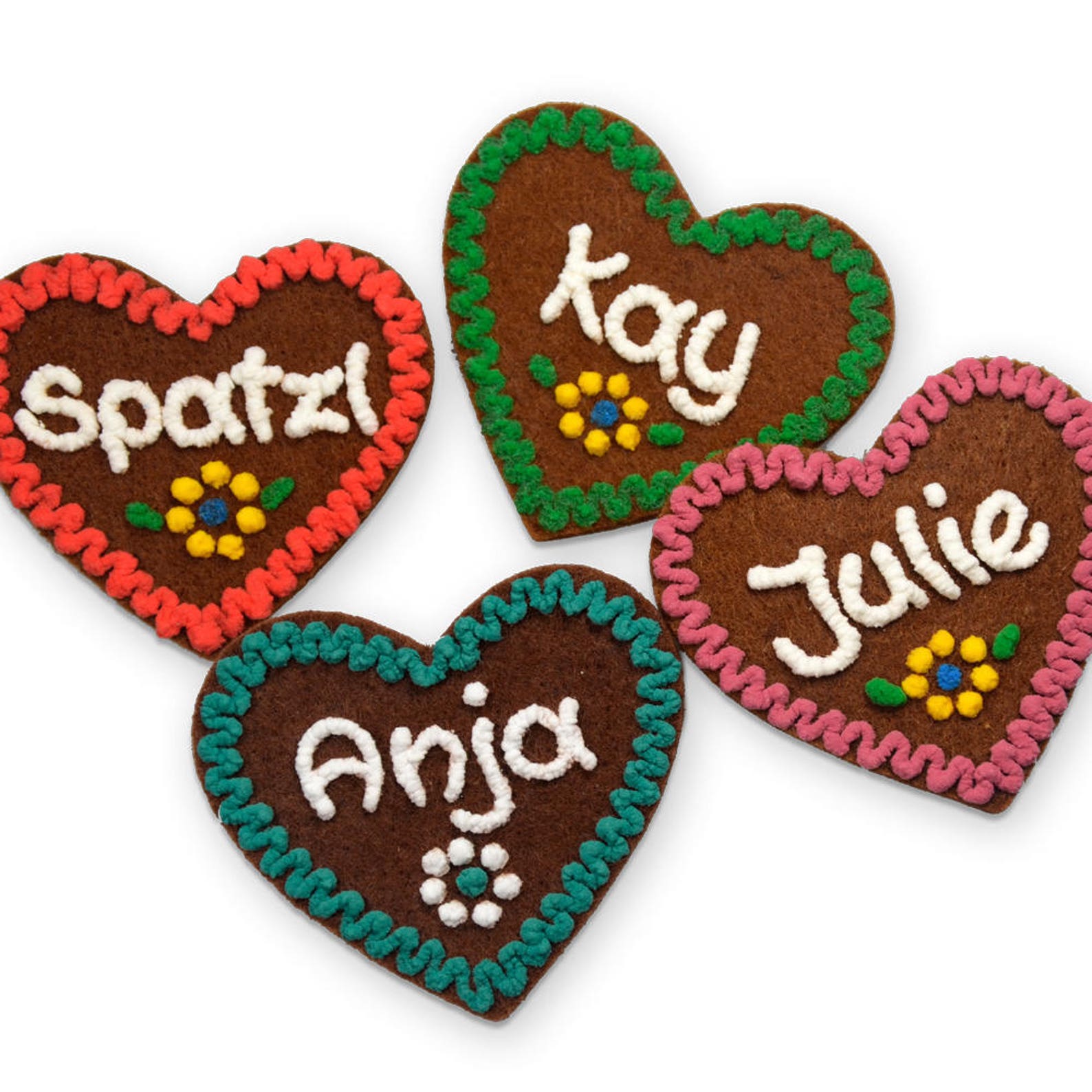 Felt Heart Pin Dirndl Accessories with Name
