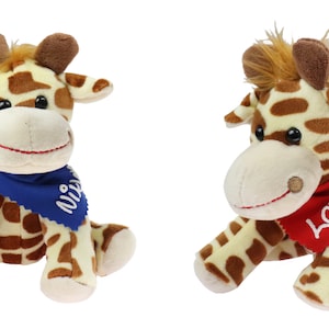 Cuddly toy giraffe 18.5 cm with name on scarf personalized Personalized cuddly toy stuffed animal cuddly toy toy plush toy