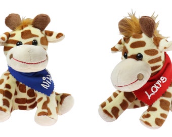 Cuddly toy giraffe 18.5 cm with name on scarf personalized Personalized cuddly toy stuffed animal cuddly toy toy plush toy