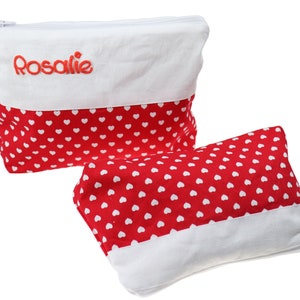 Toiletry bag with heart dimensions 21 x 16 cm Beauty Bag toiletry bag wash bag cosmetic bag make-up bag personalized