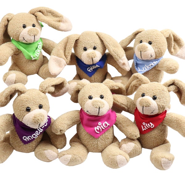 Kuschelhase mit Namen - Kuscheltier Hase personalisiert - Personalisiertes Kuscheltier - Ostergeschenk Geschenk zu Ostern Stofftier