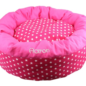 Estrellas de cama para gatos con nombre - Cesta para gatos personalizada - Cama / cesta para gatos con el etiquetado deseado rosa azul gris