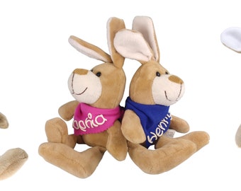 Kuschelhase mit Namen - Kuscheltier Hase personalisiert - Personalisiertes Kuscheltier - Ostergeschenk Geschenk zu Ostern Stofftier