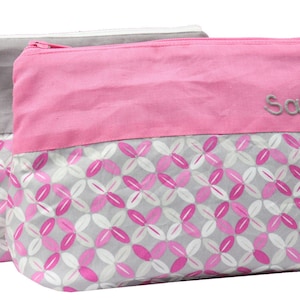 Toiletry bag Marrakech 25 x 17 cm pink gray with name wash bag cosmetic bag make-up bag cosmetic bag personalized beauty bag