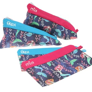 Estuche sirena personalizado con nombre estuche escolar estuche escolar estuche de gafas estuche escolar organzier niños