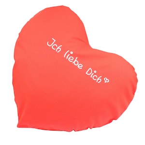 Kussen hart rood 41 x 38 cm met naam of gezegde incl. tikken - Gepersonaliseerde kussenhoes met gewenste belettering - Cadeau Valentijnsdag