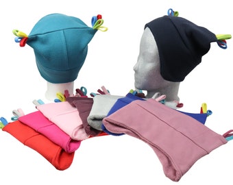 Kuschelmütze Mädchen aus Fleece in verschiedenen Farben Mütze für Kinder Winter - Kindermütze Babymütze Babyhaube Wintermütze Haube