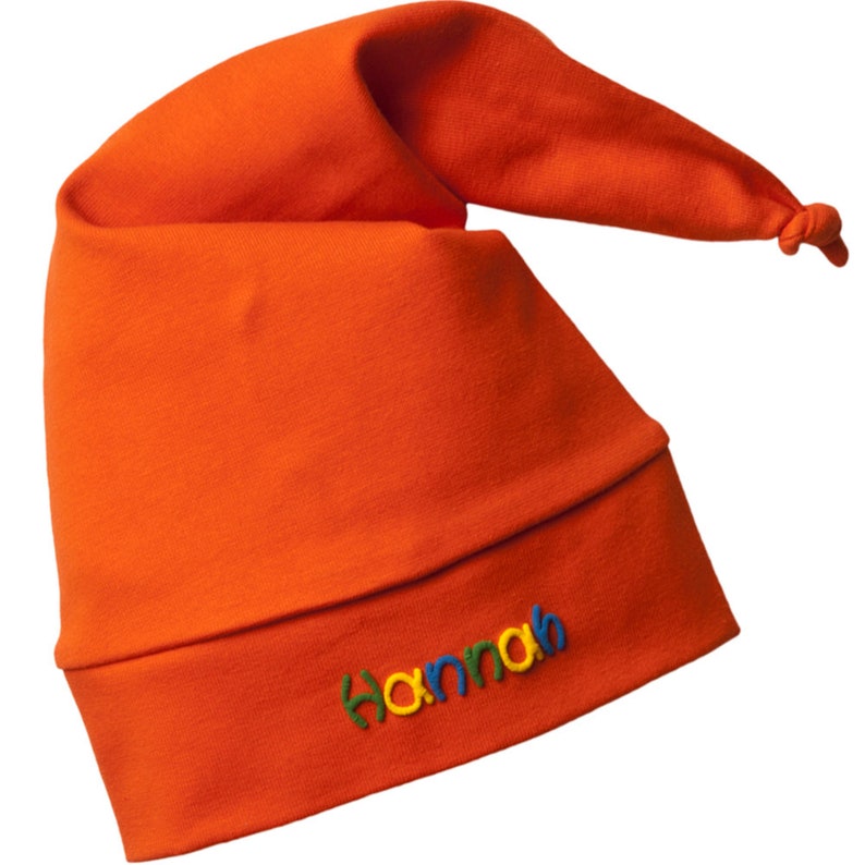 Zipfelmütze mit Namen Mütze für Kinder Winter personalisiert blau rot grün orange kobalt Wintermütze Kindermütze Mädchen Junge Babys Bild 4