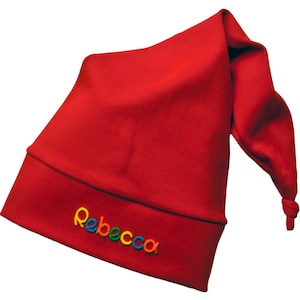 Zipfelmütze mit Namen Mütze für Kinder Winter personalisiert blau rot grün orange kobalt Wintermütze Kindermütze Mädchen Junge Babys Bild 3