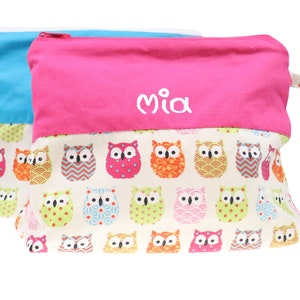 Trousse de toilette 21 x 16 cm Famille Hibou nommée Trousse de toilette Trousse de beauté Trousse de lavage Trousse à cosmétiques Trousse de maquillage personnalisée
