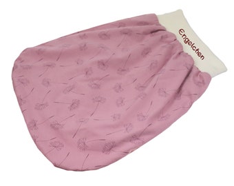 Strampelsack Löwenzahn Rosa mit Name für Babys und Kleinkinder in versch. Größen - Babyschlafsack Pucksack Schlafsack Sommerschlafsack