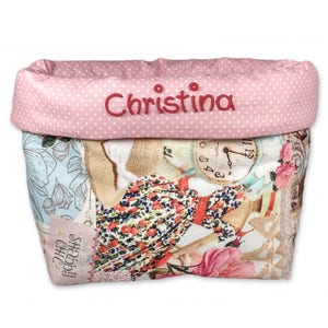 Fabric basket Utensilo with name - sewing basket sewing basket fabric basket personalized storage basket for bathroom basket made of fabric