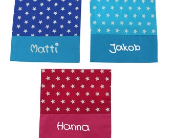 Cooling pad / heat pad with name Star Square (cover incl. cooling compress) for children's cooling compress Heat compress Personalized