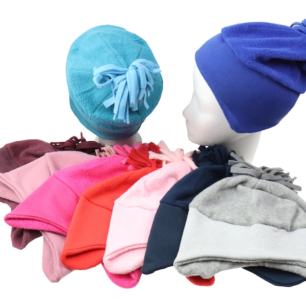 Bonnet norvégien pour filles et garçons avec nom en polaire pour enfants - Bonnet en polaire personnalisé