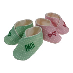 Baby shoes baby shoes shoes for babies dot green pink with name personalized christening gift gift birth lasting memory