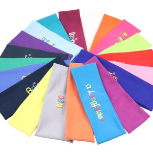 Headband with name for boys and girls Red Green Blue Light Blue Pink Ear protection for children