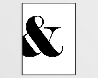 Ampersand Print, Affiche Scandinave, Fashion Poster, Typography Print, Ampersand Poster, Scandinavian Print, Nordic Poster,Minimalist Print