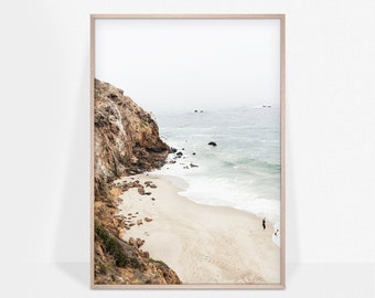 Malibu Coast Poster, California Print, Beach Wall Art, Nature Landscape, Travel Poster, Ocean Wall Decor, Printable Art