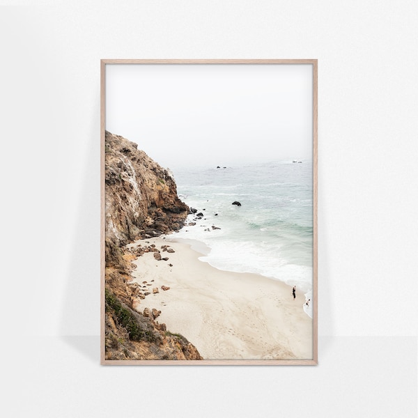 Malibu Coast Poster, California Print, Beach Wall Art, Nature Landscape, Travel Poster, Ocean Wall Decor, Printable Art