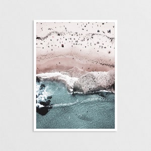 Beach Poster, Sea Wall Art, Blue Water Print, Aerial Photography, Ocean Photo, Aerial Beach, Sea Print, Minimalist Style
