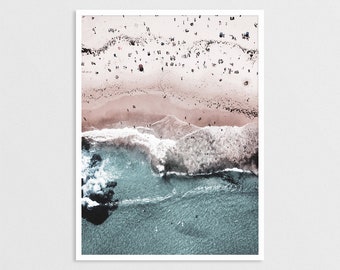 Beach Poster, Sea Wall Art, Blue Water Print, Aerial Photography, Ocean Photo, Aerial Beach, Sea Print, Minimalist Style