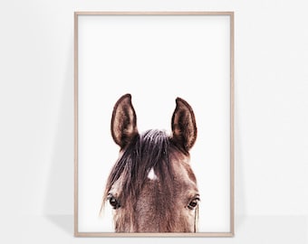 Horse Photography Print, Southwest Decor, Equestrian Print, Peekaboo Horse Poster, Printable Art, Nursery, Kids Room Decor, Digital Download