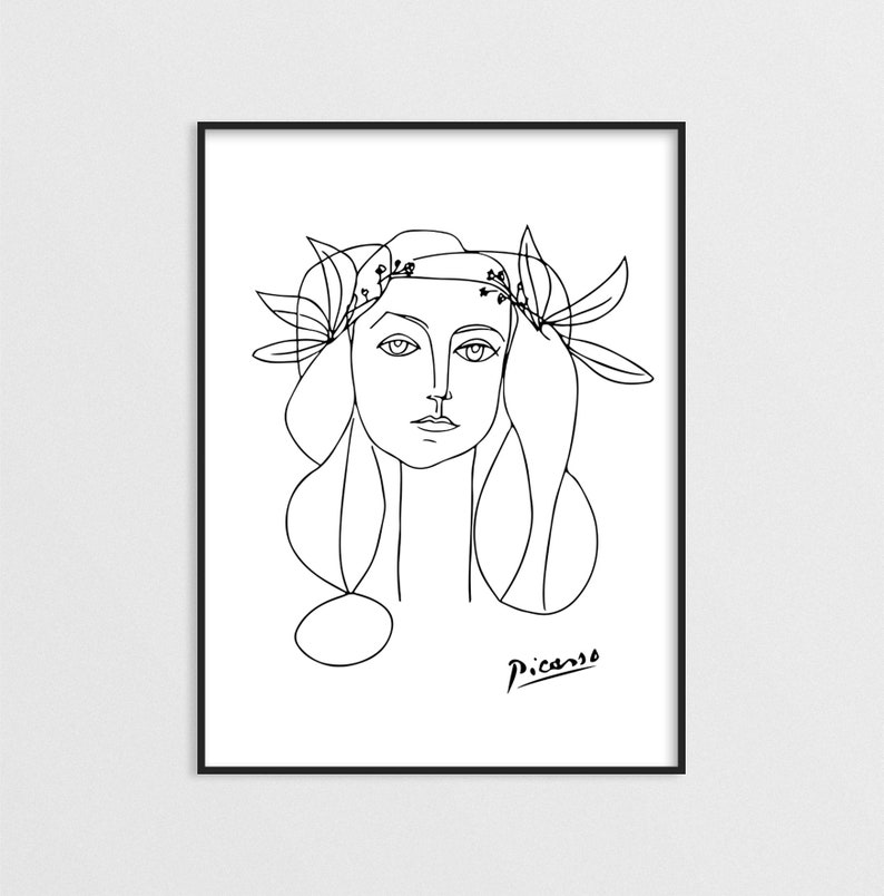 Picasso Art Print Figurative Sketch Drawing Picasso Wall - Etsy