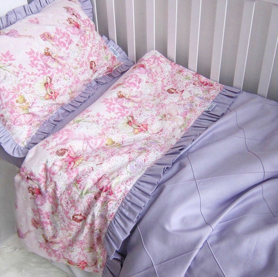 purple cot bedding