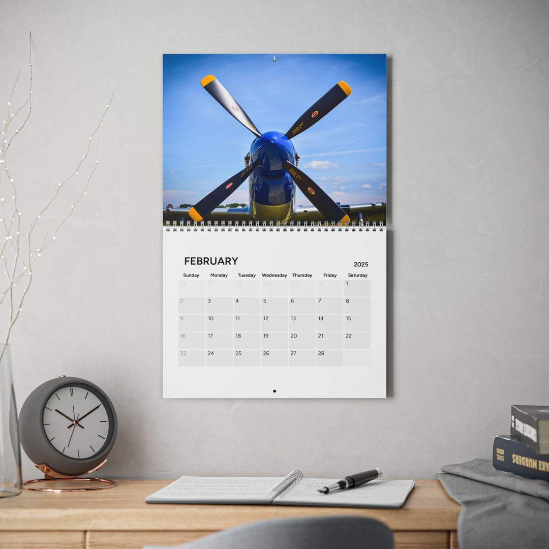 2025 Vintage Airplane Calendar Wall Decor Home Organization Gift for