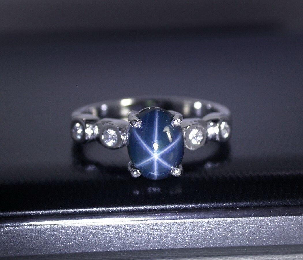 blue star sapphire ring