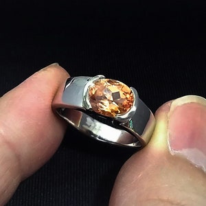 Natural Imperial Topaz Ring: Sterling Silver, US Size 6.5