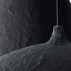 Black Industrial Light, Minimalist Hanging Lamp, Concrete Lighting, Kitchen Lighting image 4