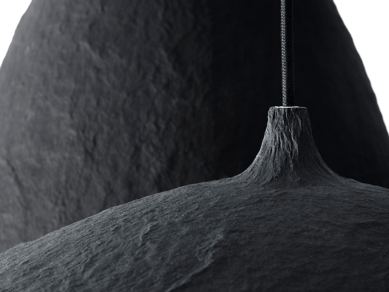 Black Industrial Light, Minimalist Hanging Lamp, Concrete Lighting, Kitchen Lighting image 4