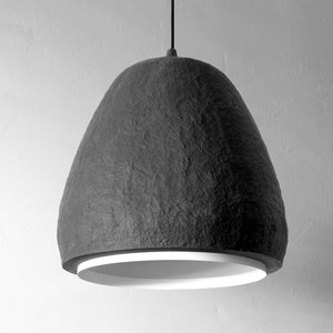 Luz industrial negra, lámpara colgante minimalista, iluminación de hormigón, iluminación de cocina imagen 1