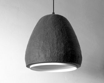 Lampe industrielle noire, lampe à suspension minimaliste, éclairage en béton, éclairage de cuisine