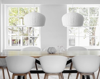 White minimalist pendant light, loft lighting