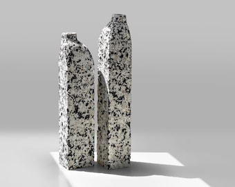BLOCK Sculptural Vase — White Brutalist Interior Object