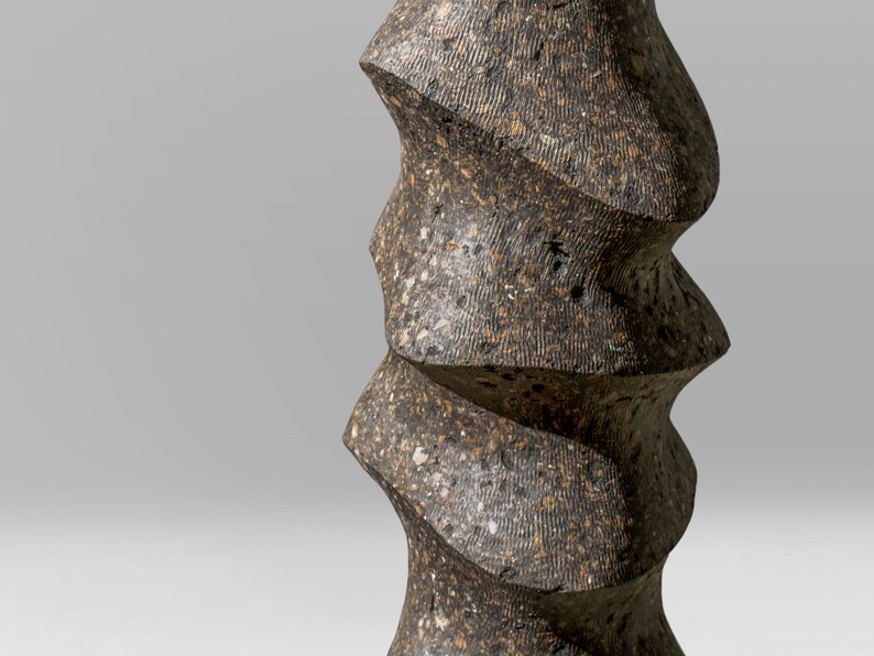 Large Floor Vase, Brutalist Concrete-Look Sculpture, Handmade Statement Vase, Textured Art Object, MONOLITH I image 9