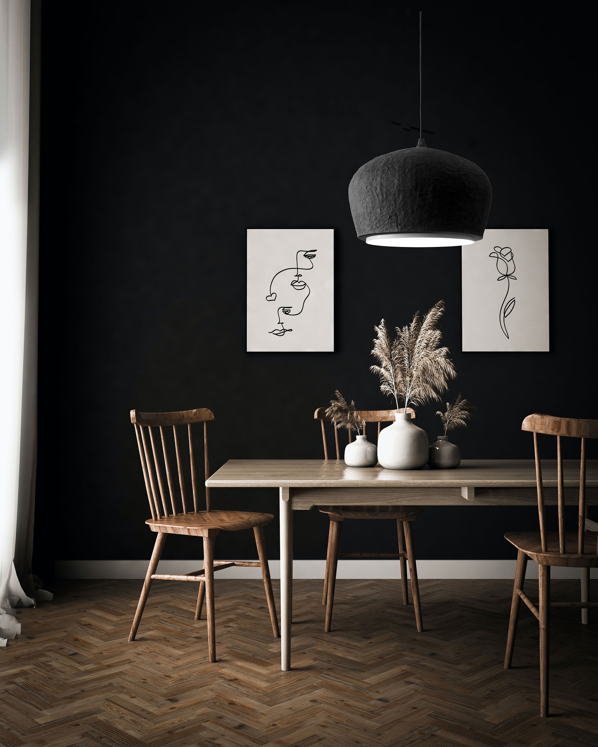 Image showcasing Minimalist Industrial Pendant Light, Restaurant Lighting - Etsy