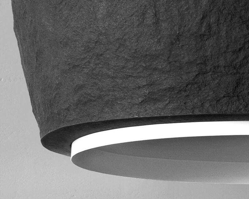 Lampe industrielle noire, lampe à suspension minimaliste, éclairage en béton, éclairage de cuisine image 3