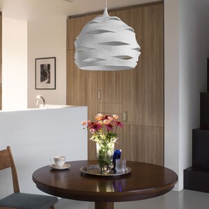 White Light Ficture, Dining Room Lighting, Modern Light Fixture, Pendant Light, Contemporary Light image 4