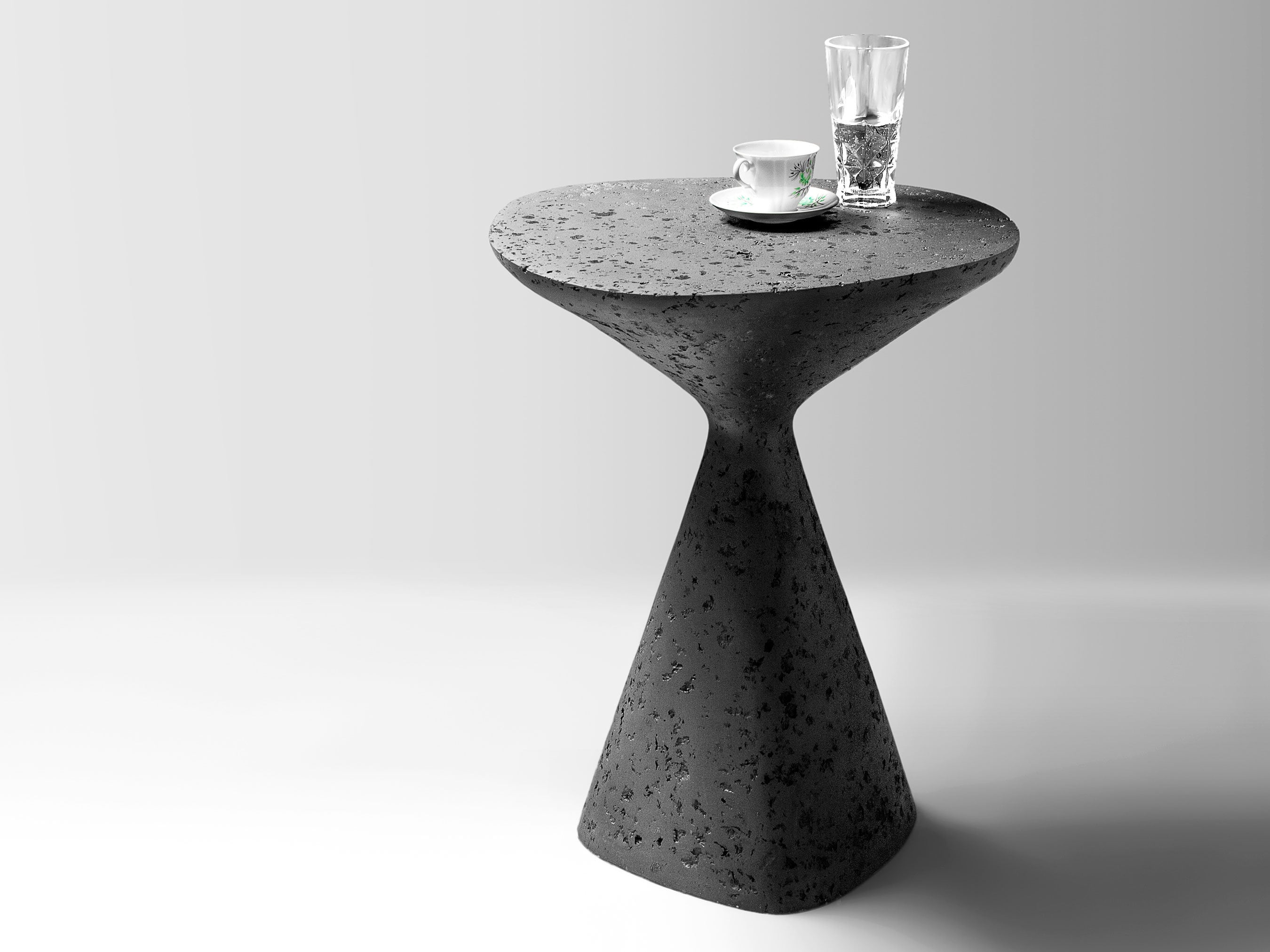 Black sculptural side table deals