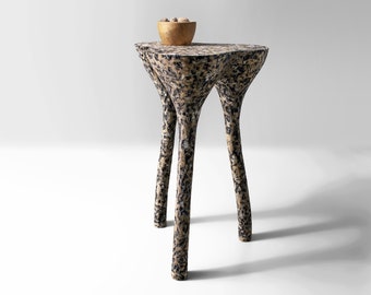 Tripod side table, sculptural interior accent