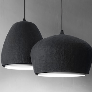 Black Industrial Light, Minimalist Hanging Lamp, Concrete Lighting, Kitchen Lighting image 5