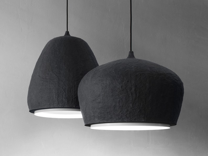 Black Industrial Light, Minimalist Hanging Lamp, Concrete Lighting, Kitchen Lighting image 5