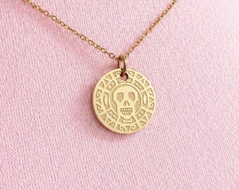 Pirate Treasure Necklace - Gold | Pirate Coin | Waterproof and Tarnish Resistant Jewellery | Cruise and Theme Parks